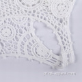 Algodão Crochet Beach Cover Up White Wear Swimwear